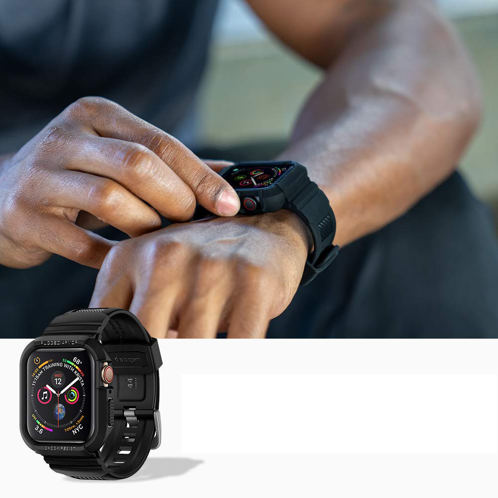 Oryginalne etui od marki Spigen z serii Rugged Armor Pro dla Apple Watch 44 mm Series 4